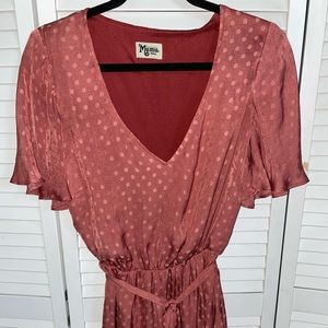 Anastasia Dress Sangria Silky Dots